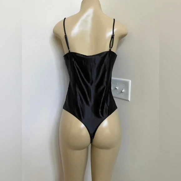 H&M silky black Bodysuit - Picture 4 of 6